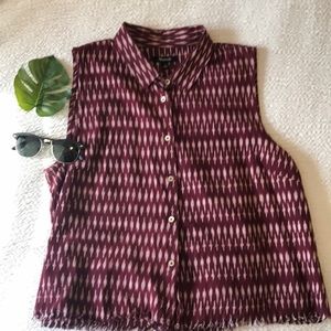 Madewell sleeveless button down top